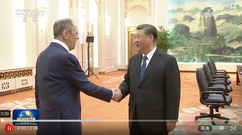 習近平會見俄羅斯外長拉夫羅夫