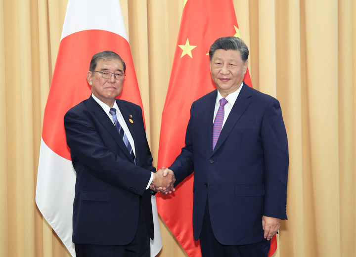 習(xí)近平會(huì)見(jiàn)日本首相石破茂