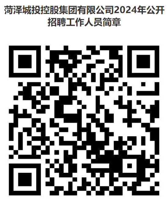 菏澤城投控股集團(tuán)有限公司2024年公開招聘工作人員簡章