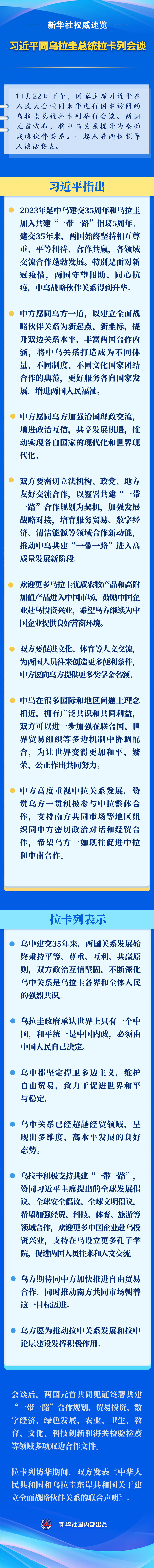 新華社權(quán)威速覽丨習(xí)近平同烏拉圭總統(tǒng)拉卡列會談