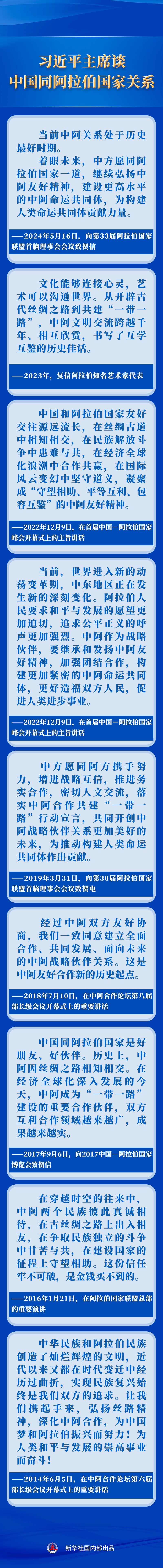 新華社權(quán)威速覽｜習(xí)近平主席談中國同阿拉伯國家關(guān)系