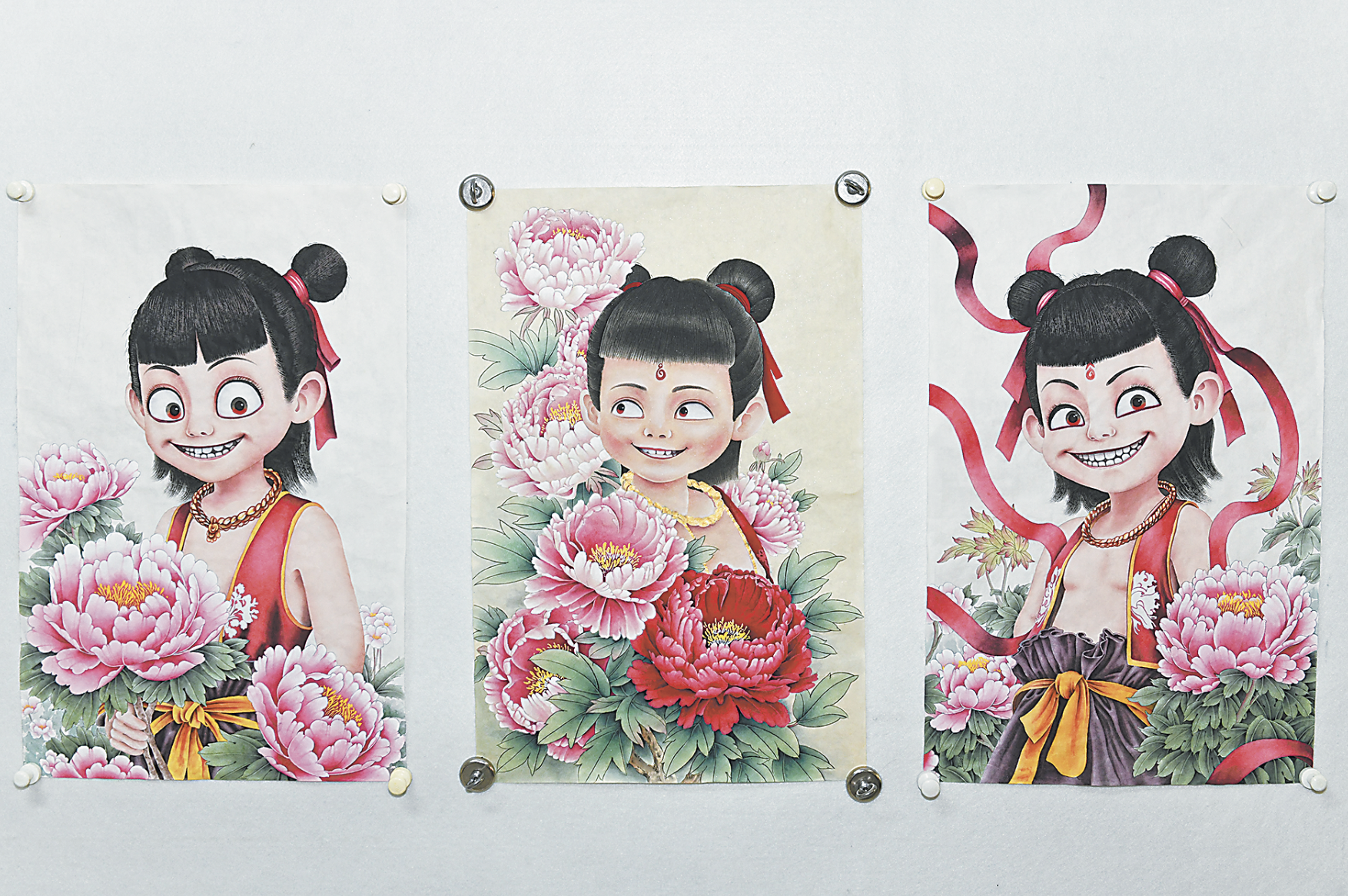 國(guó)漫頂流哪吒“邂逅”菏澤牡丹